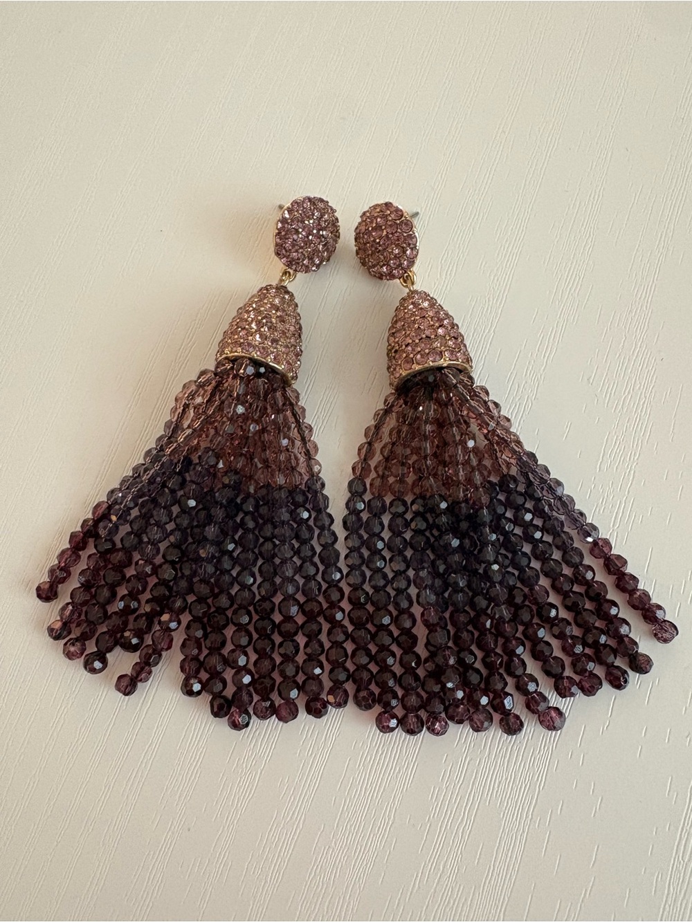 BaubleBar Plum Beaded Tassel Earrings